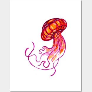 Red Jellyfish Posters and Art